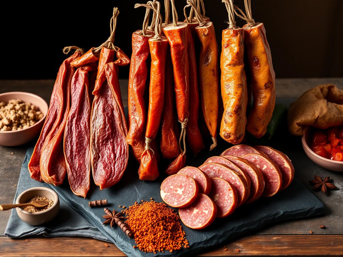 Frische Sucuk und Pastirma aus eigener Herstellung